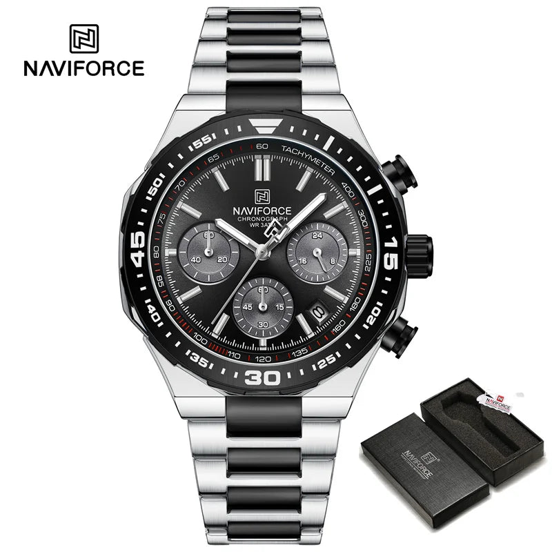 Naviforce Maverick NF8049 Watch - Modern Steel Chronograph