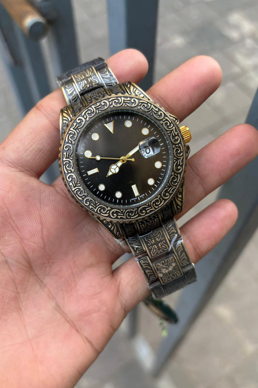 One of The Most Black Dial Handmade Design Men's Watch
