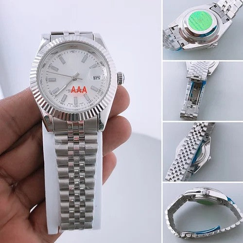 Automatic Silver Dial Analog Silver Chain Metal Men's Watch