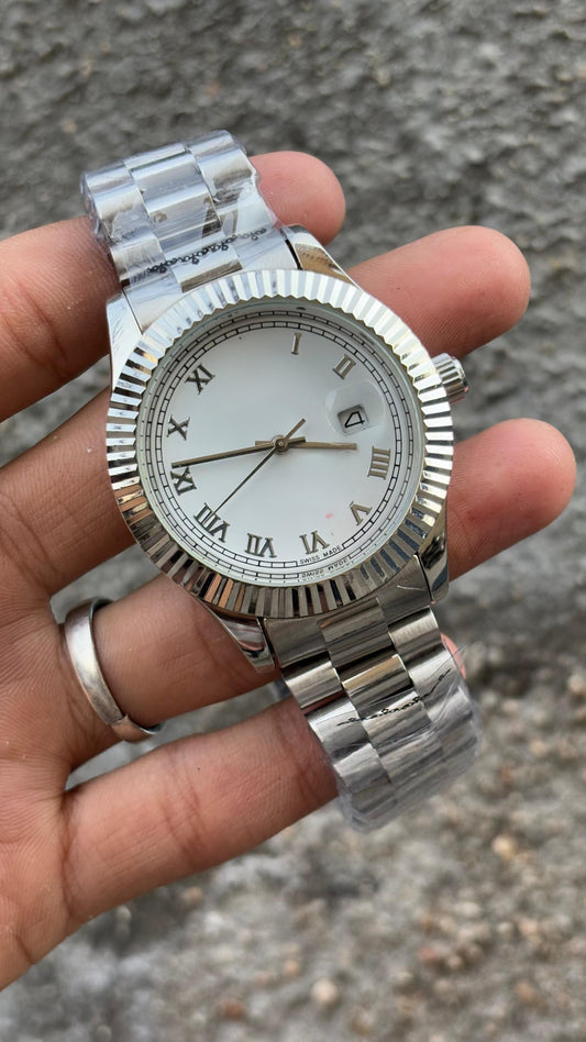 Datejust White Dial Roman Number Analog Men's Watch