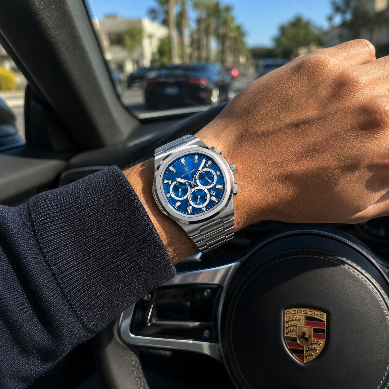 Poedagar Horus® Watch - Stainless Steel Chronograph