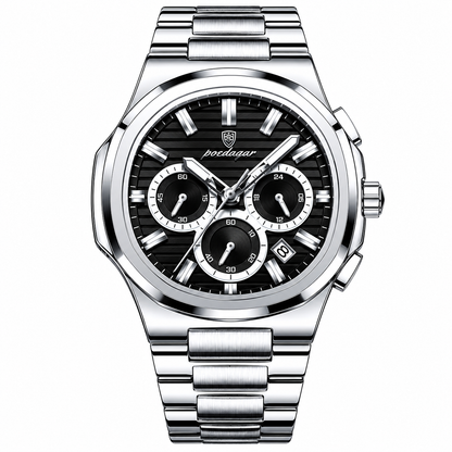 Poedagar Horus® Watch - Stainless Steel Chronograph