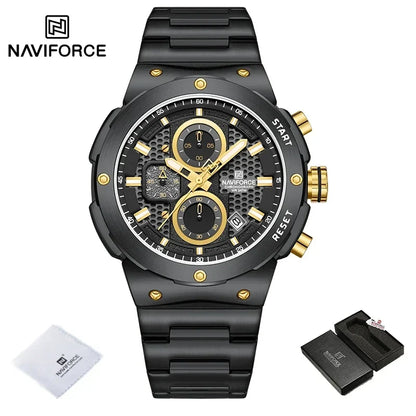 Naviforce Royal NF8072 Watch - Luxury Chronograph Stainless Steel