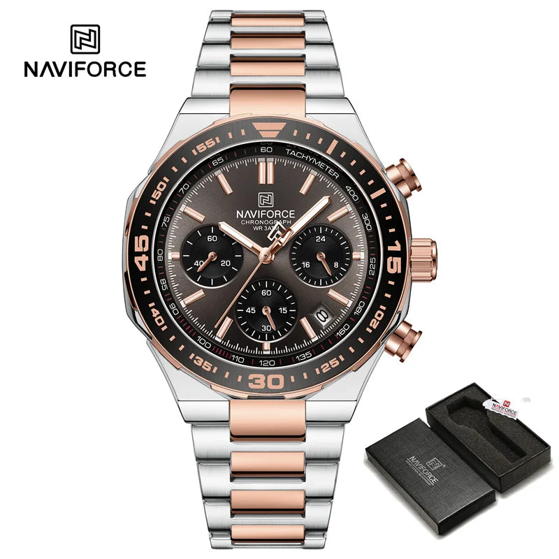 Naviforce Maverick NF8049 Watch - Modern Steel Chronograph
