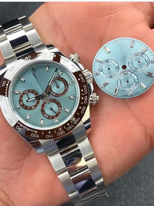 Automatic Brown And Silver Dial Analog Chronograph Round Men's Watch
