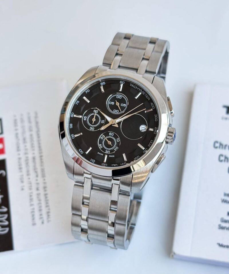 1853 Black Dial Metal Belt Men's Watch